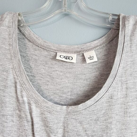 Cato Gray Flared Short Sleeve Tunic - Picture 2 of 11